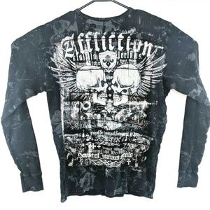 Affliction Mens Large Skull Souls Graphic Thermal